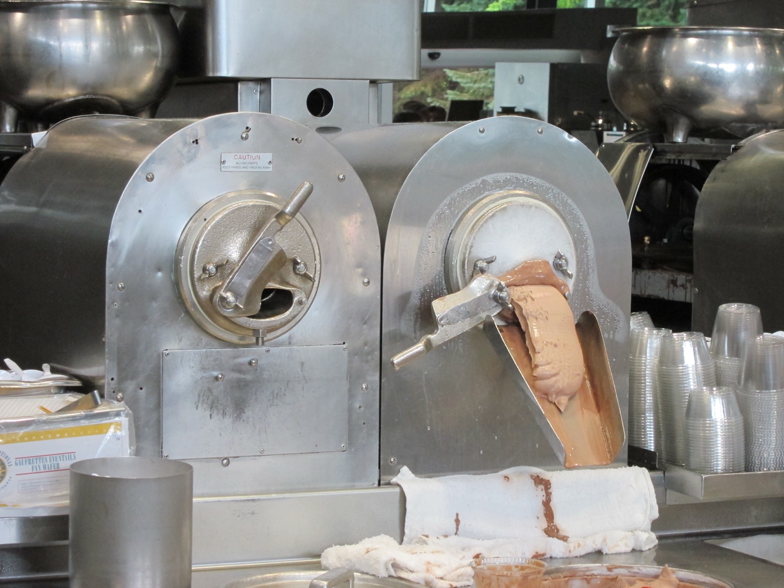 Continuous-batch frozen custard machines at Kopp's Frozen Custard in Milwaukee