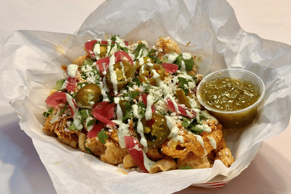 Tinga Tango Chicharrones — Wisconsin State Fair Sporkies 2026 finalist by Blue Moon Tavern at the Park