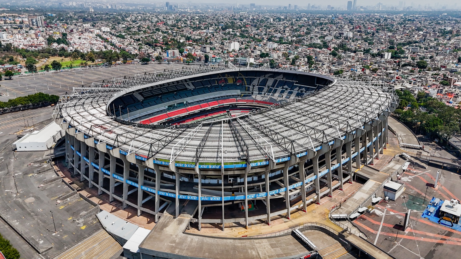 Aerial view of Estadio Azteca in Mexico City — host of the 2026 FIFA World Cup opening match June 11