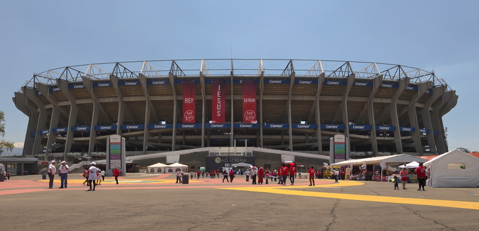 Exterior of Estadio Azteca in Mexico City, opening match venue of the 2026 FIFA World Cup